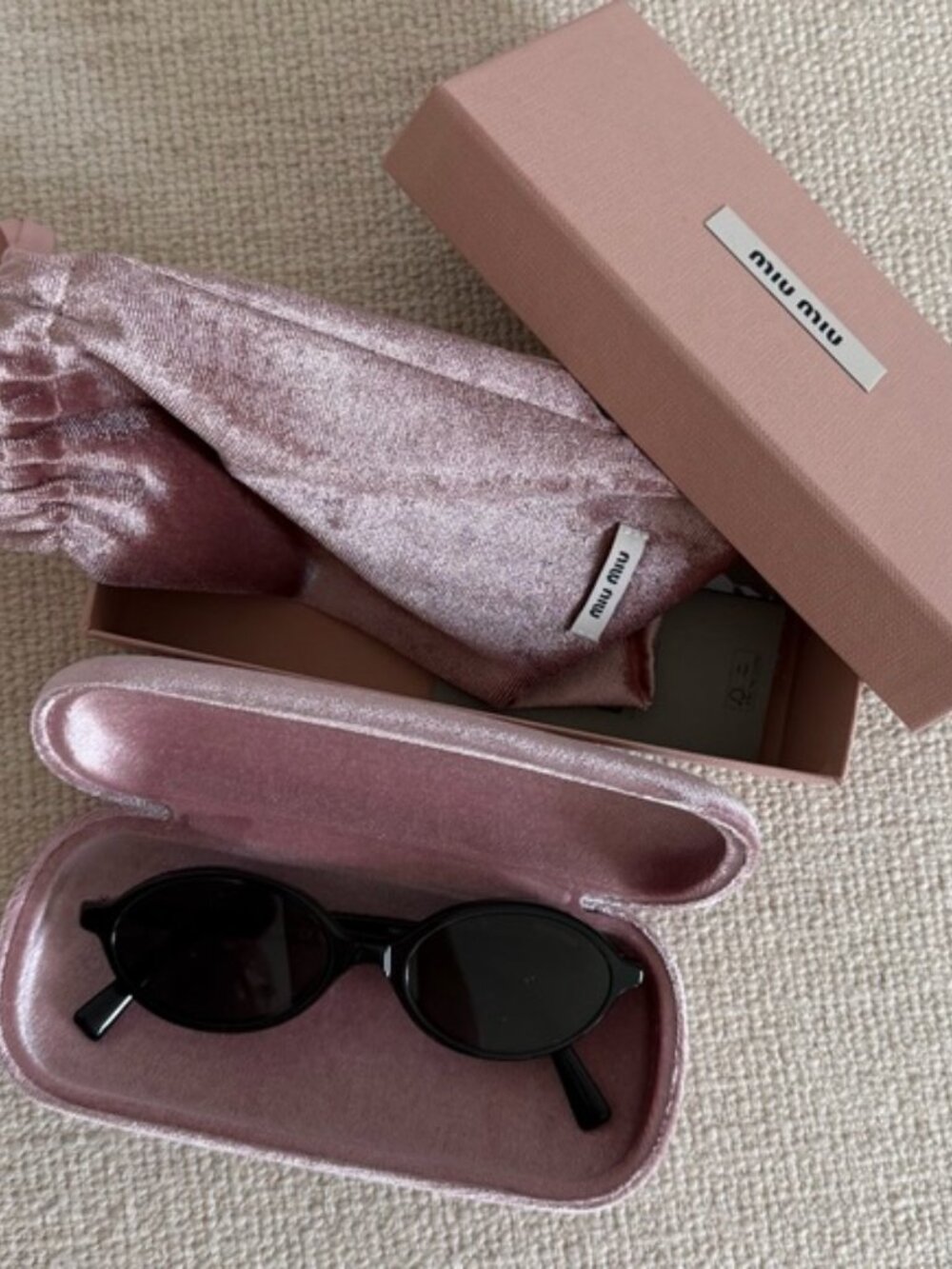 Miu Miu Black Sunglasses with Pink Velvet Case - Picture 8 of 10